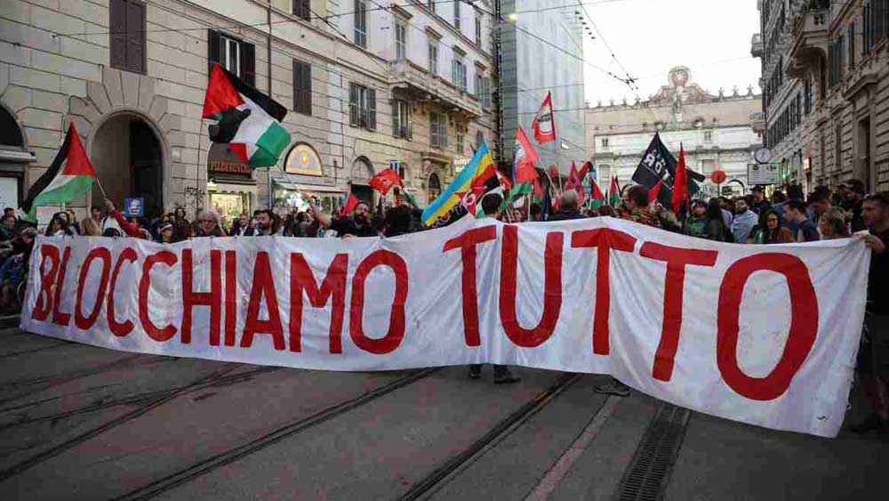 L’Italia si mobilita, piazze piene per lo sciopero generale a sostegno della Palestina